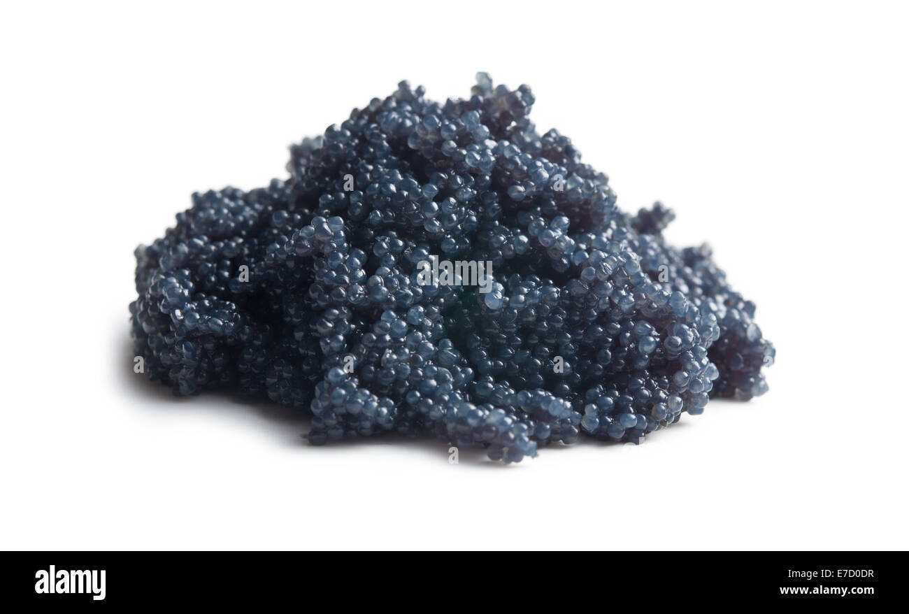 black caviar on white background Stock Photo