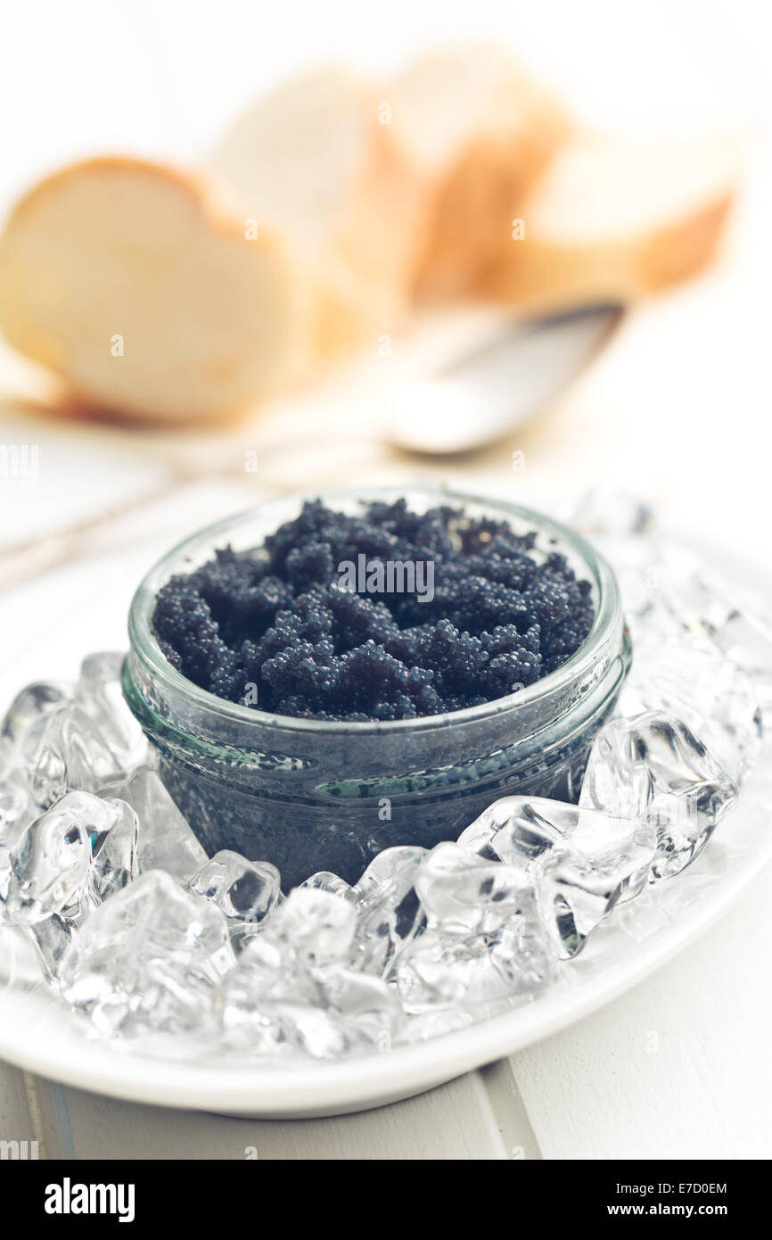 the black caviar in a jar Stock Photo Alamy