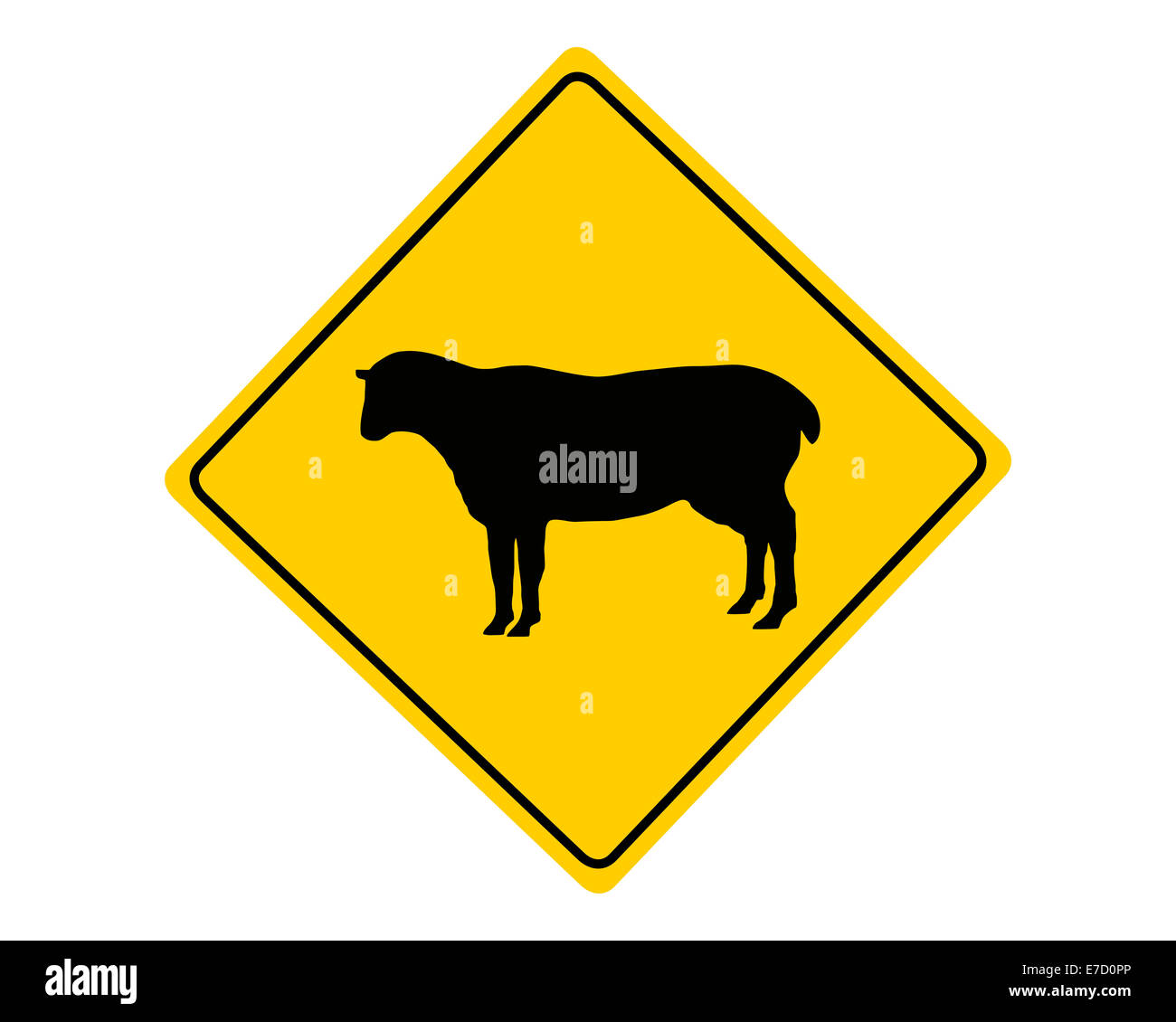 Sheep flock warning sign Stock Photo Alamy