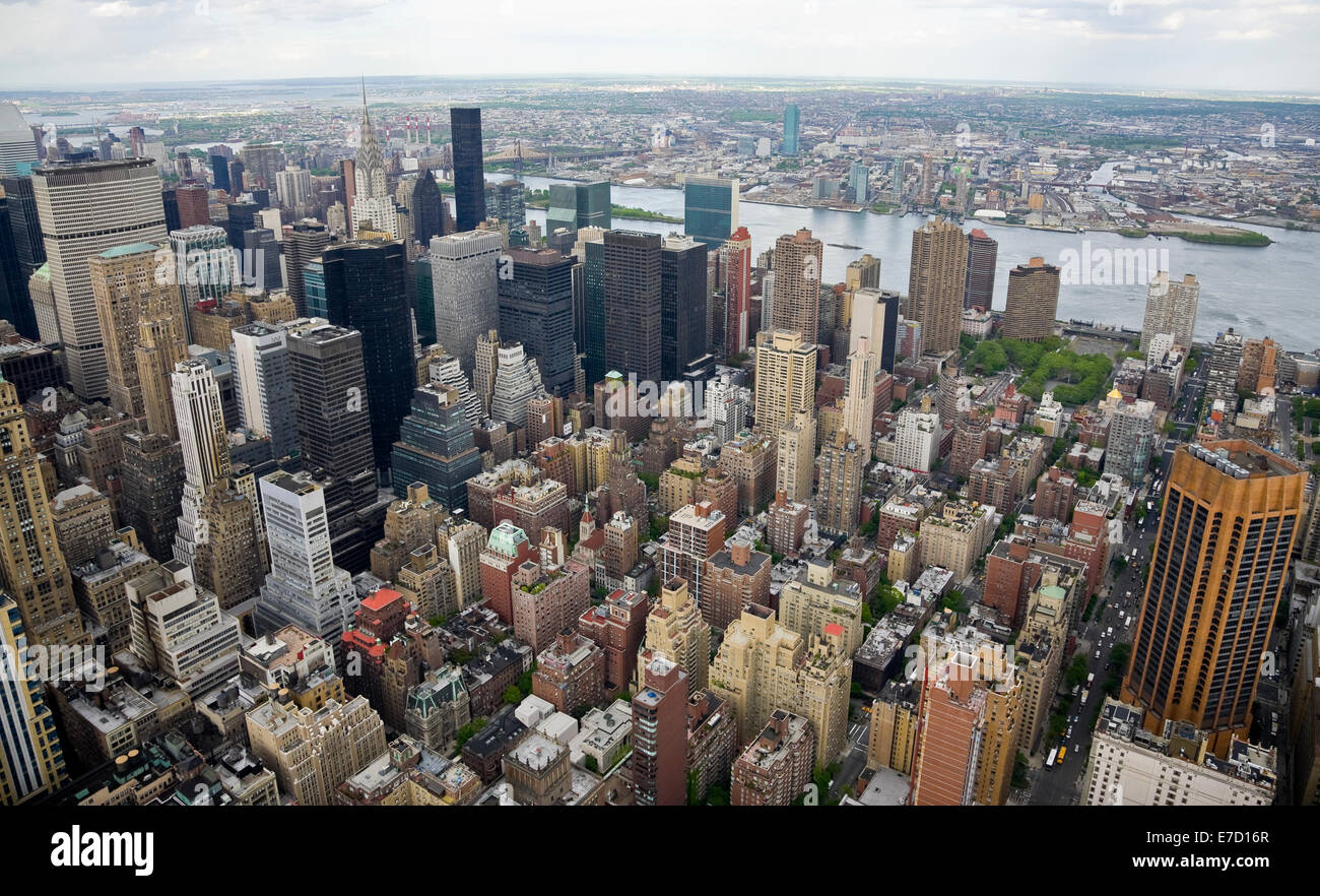 NorthEast aerial view of Manhattan, New York Stock Photo Alamy