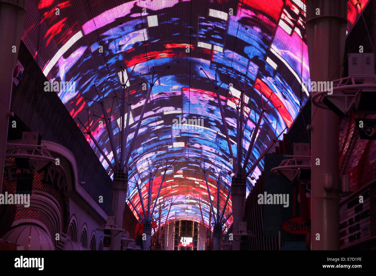 FREEMONT STREET LAS VEGAS CEILING VIDEO SCREEN Stock Photo Alamy