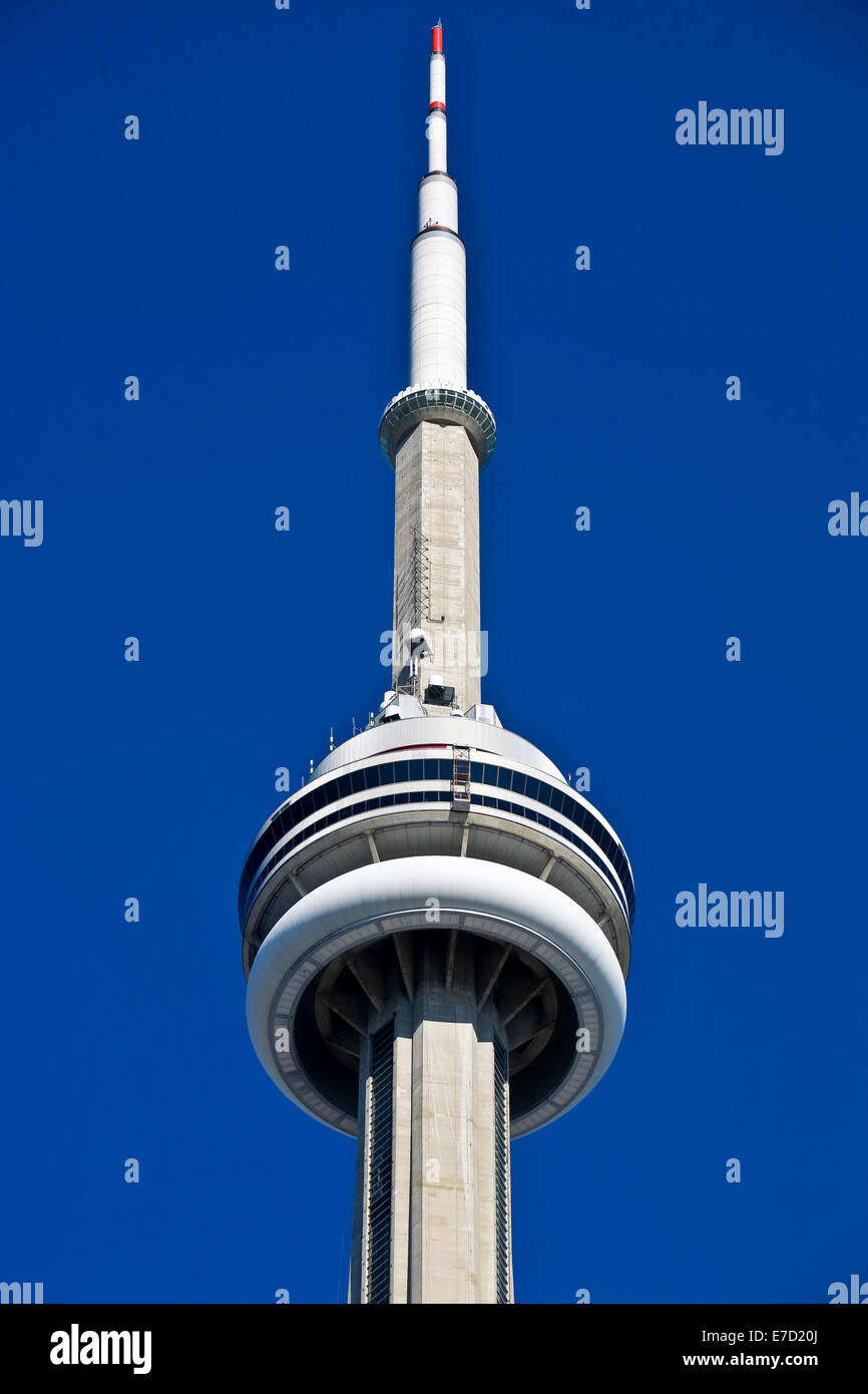 CN Tower against bright blue sky, Toronto, Canada Stock Photo - Alamy