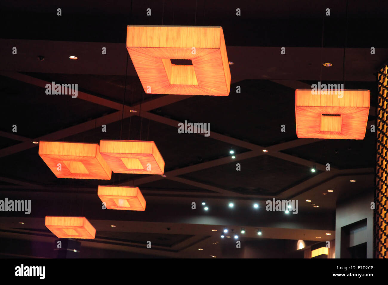 Beautiful Ceiling Lights Orange Glow Stock Photo 73431366 Alamy