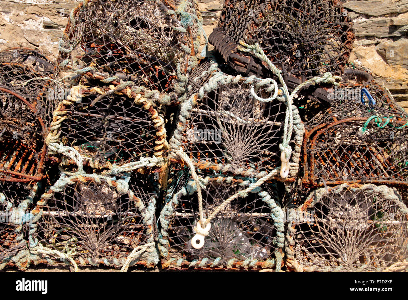 Stack of lobster pots Stock Photo Alamy