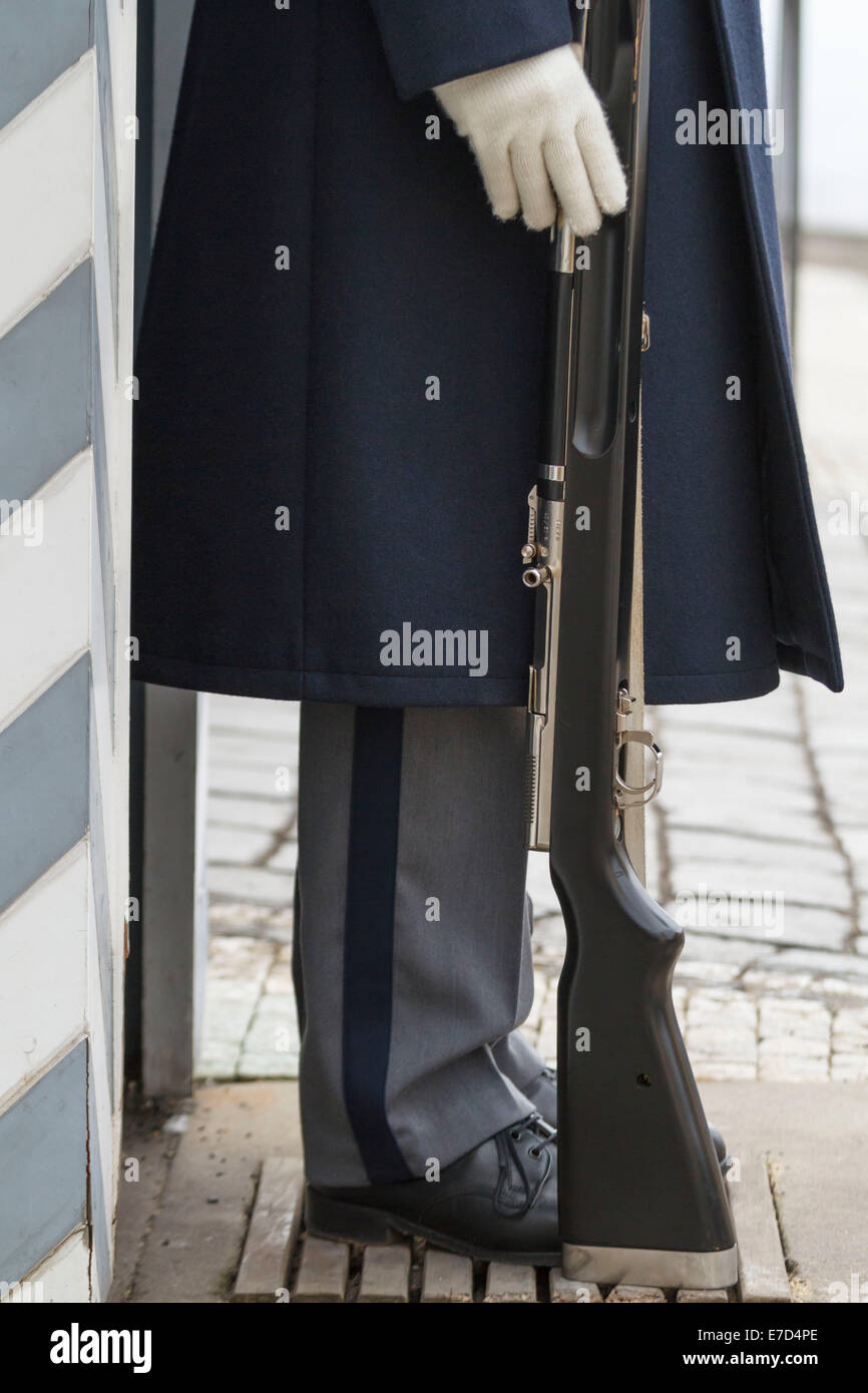 A guard at Prague Castle, Czech Republic. Stock Photo