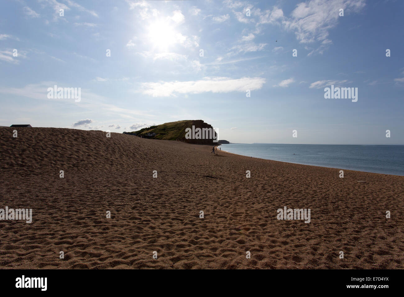 The seaside town of West Bay, near Bridport, Dorset, England, on a beautiful crisp sunny day with clear blue skies. Stock Photo