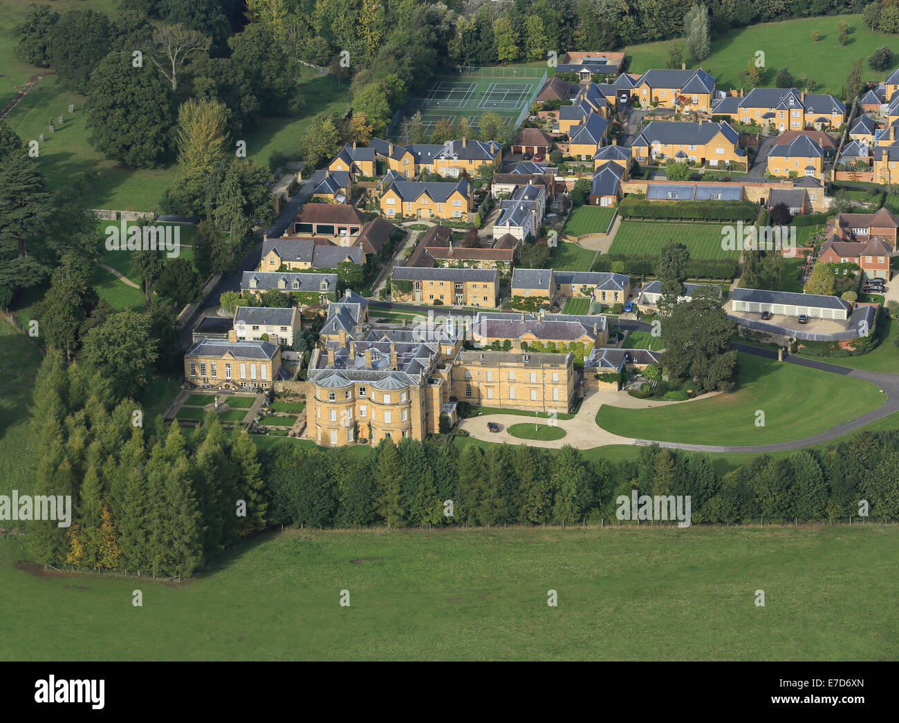 An aerial view of Northwick Park residential area in Gloucestershire