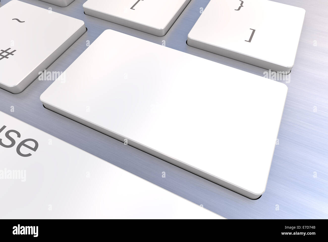 A Colourful 3d Rendered Illustration showing a Blank White Keyboard concept on a Computer Keyboard Stock Photo