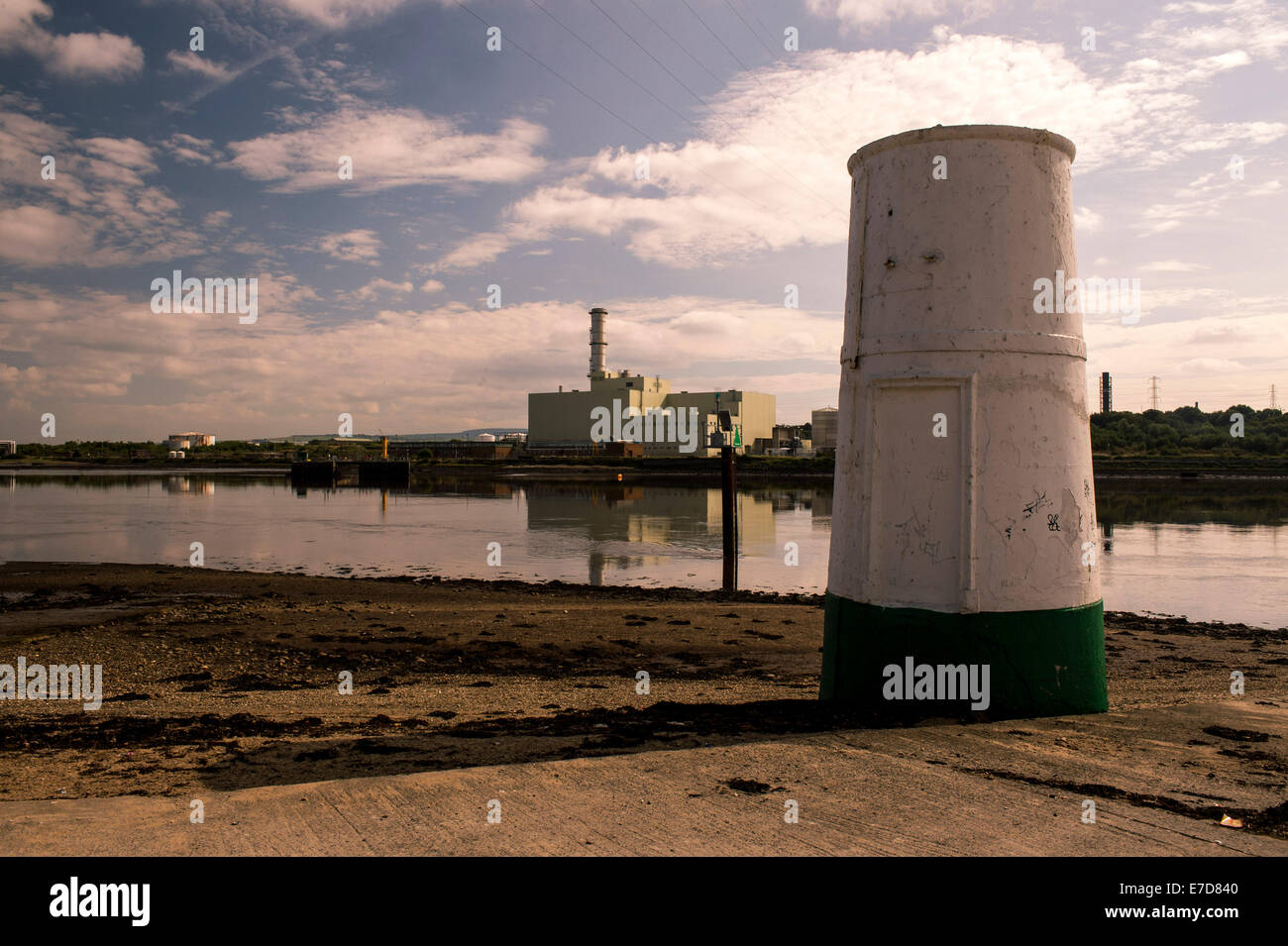 Coolkeeragh Power Plant and culmore lighthouse, Culmore Point, Derry