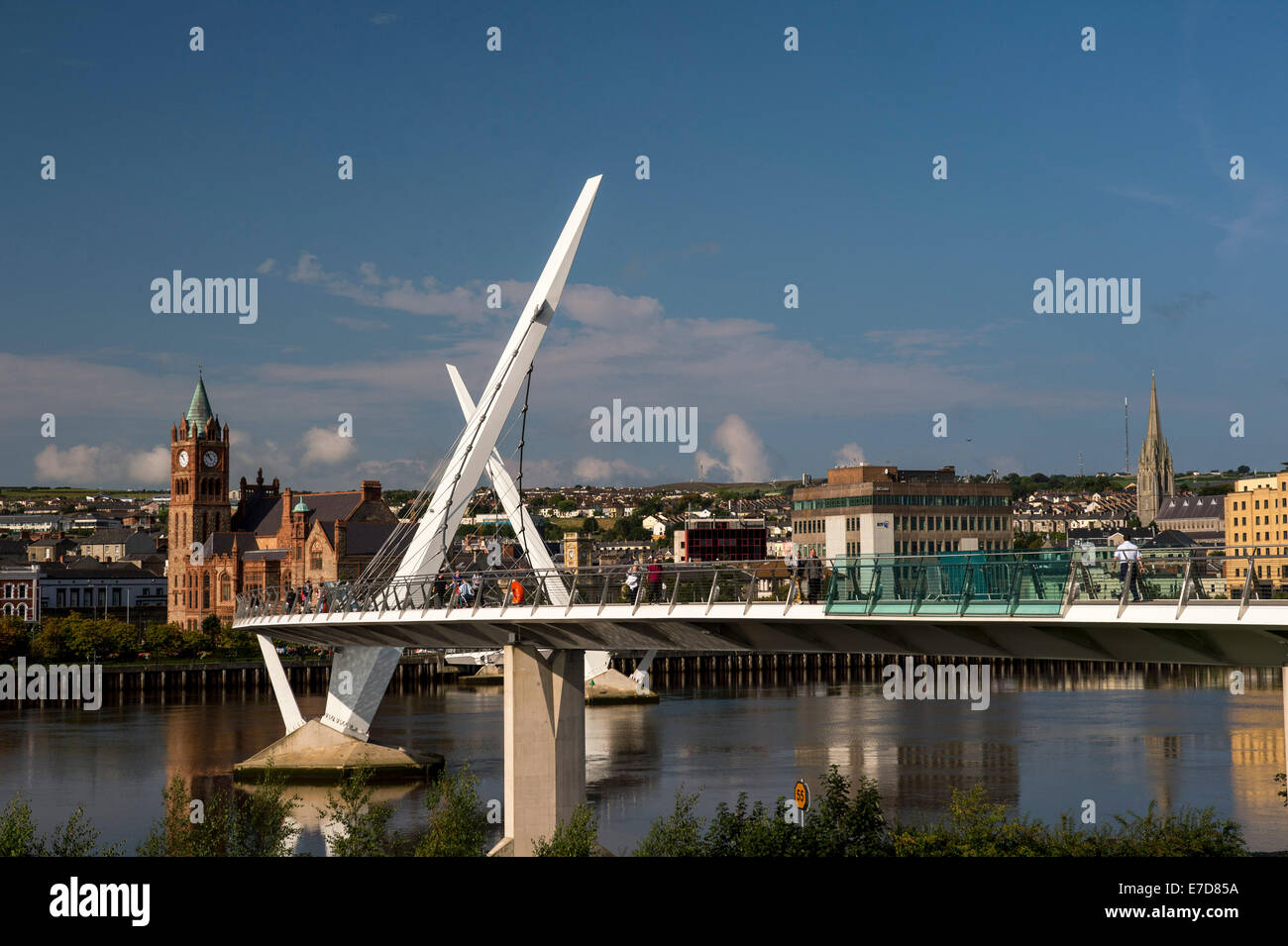 Peace Bridge, Derry, Londonderry, Northern Ireland. Stock Photo