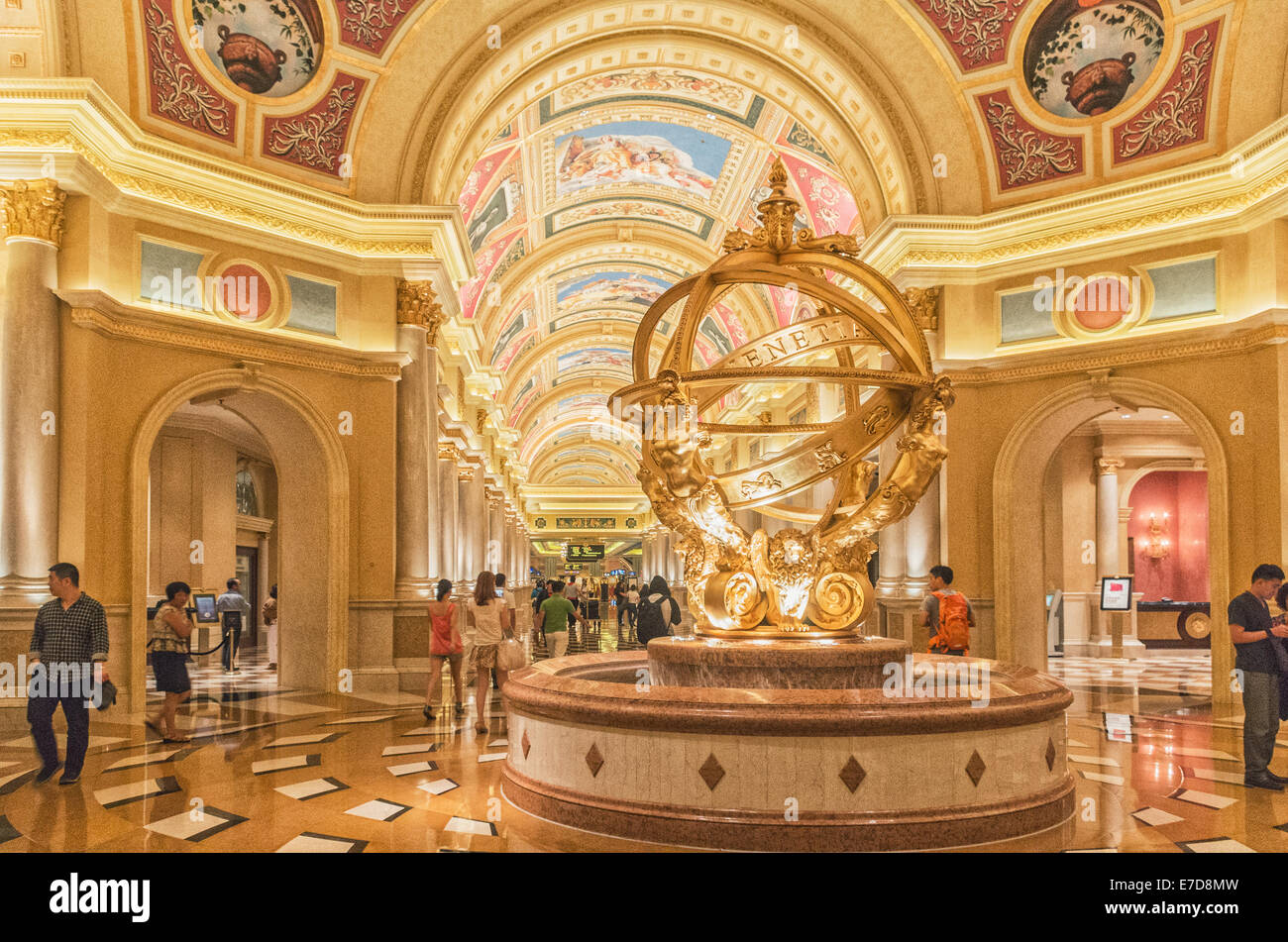 MACAU, CHINA - CIRCA AUG, 2013 : The Venetian Macao resort hotel, Macao, one of the largest hotel and casino in the world. Stock Photo