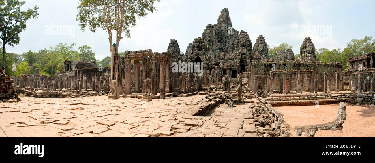 The Bayon Temple in the City of Angkor Thom Cambodia Stock Photo