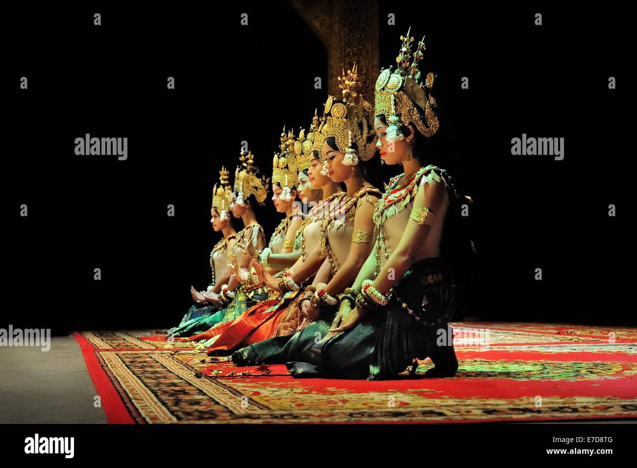 Cambodian Dancers on Stage Stock Photo
