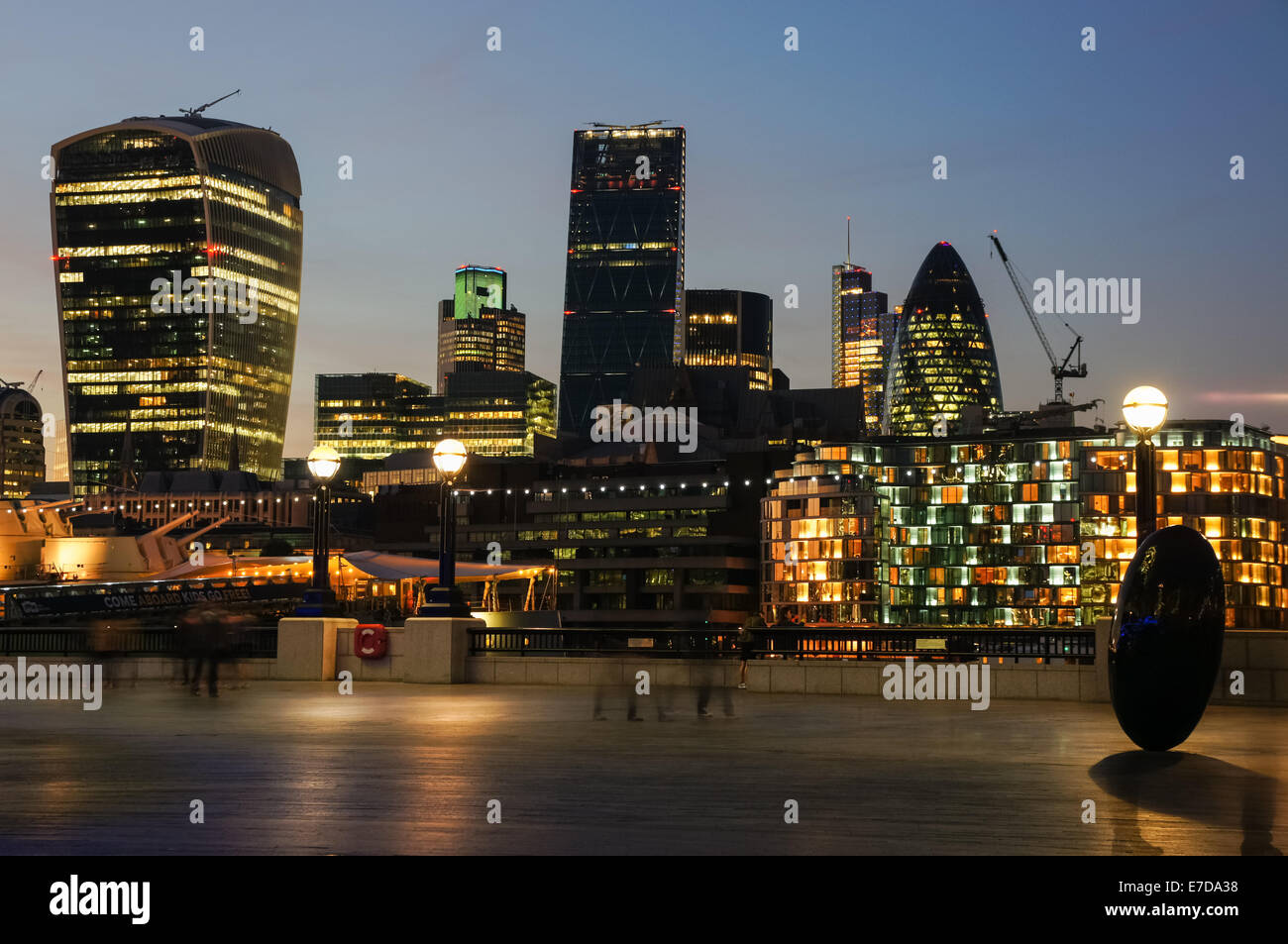 View of the City of London at dusk, London England United Kingdom UK Stock Photo