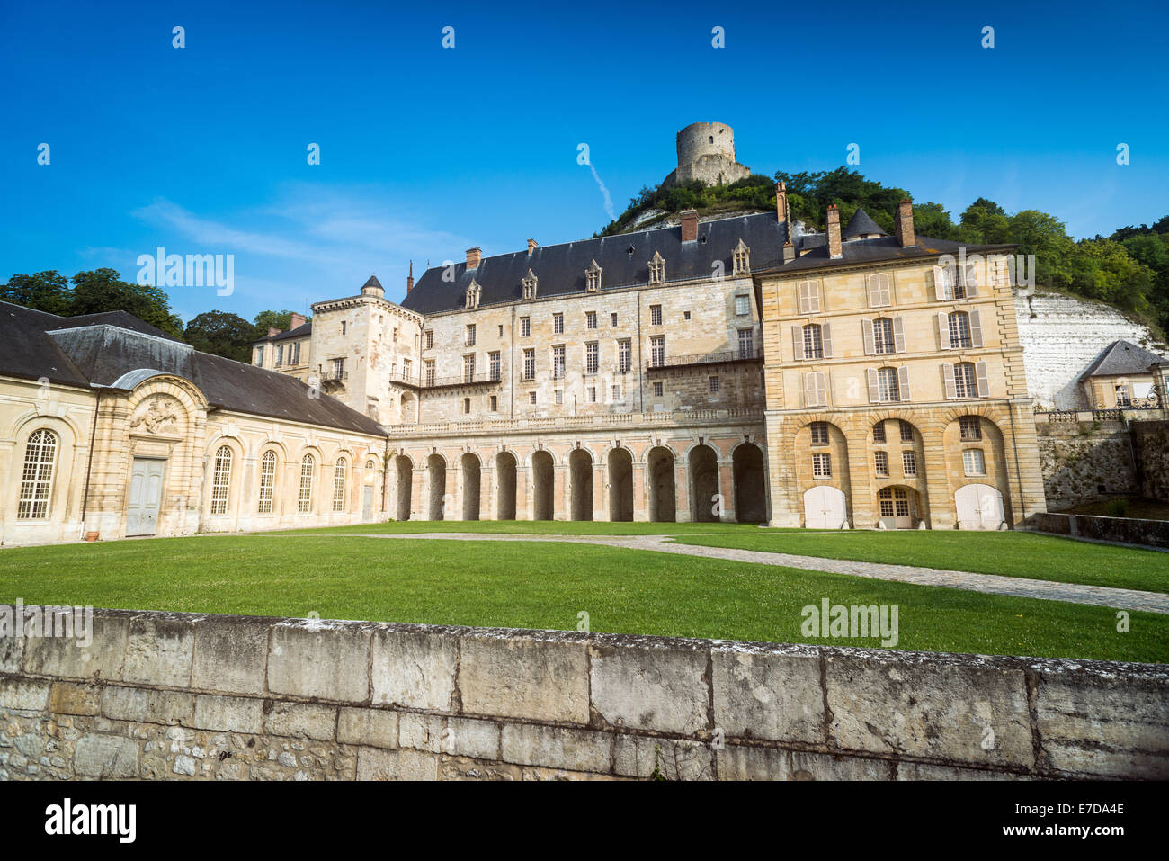Chateau at La Roche Guyon, Val d'Oise, France Stock Photo ...