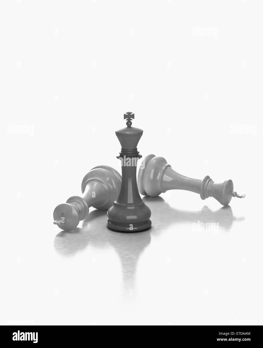 Chess pieces kings last one standing business concept Stock Photo