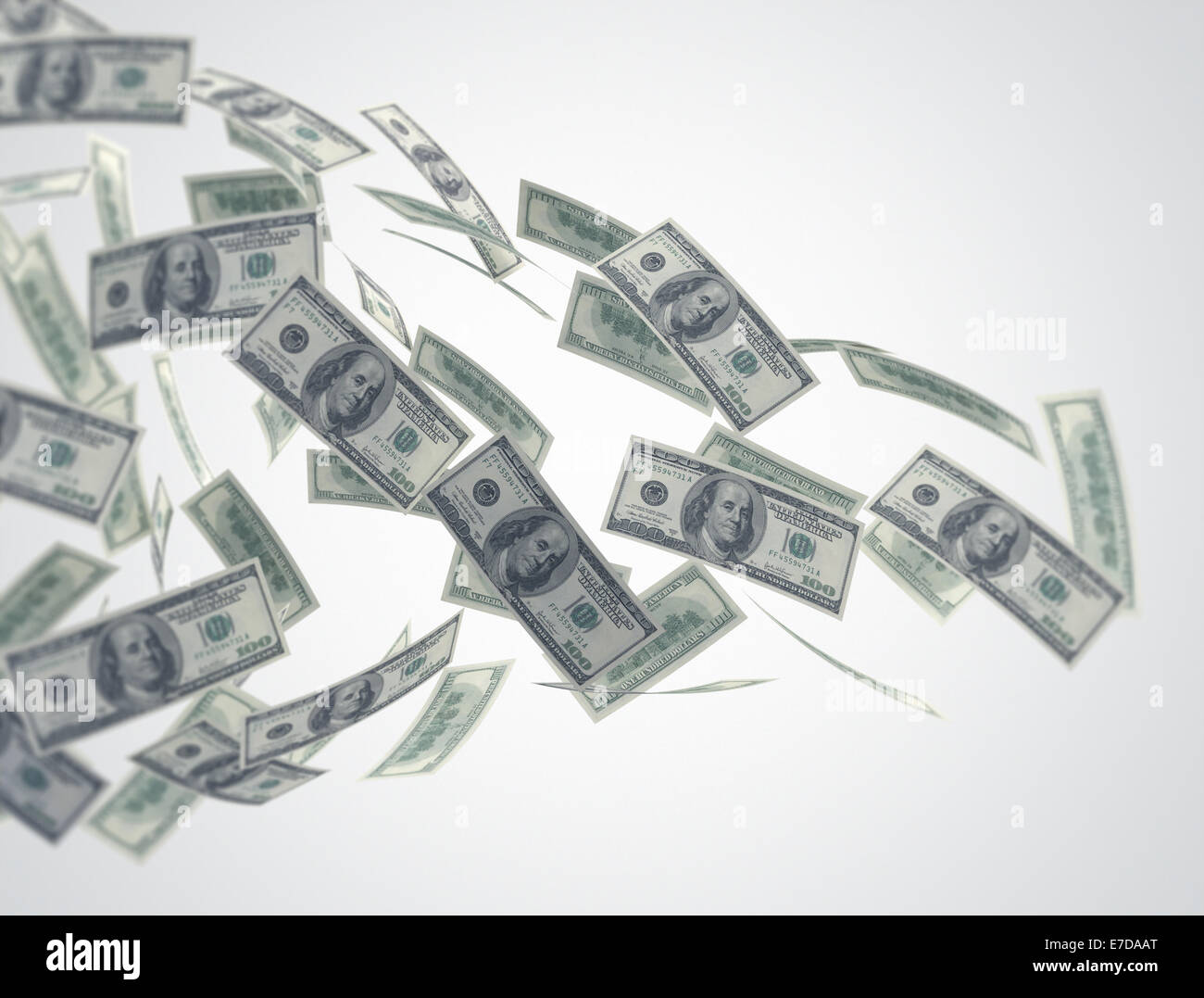 Money flow - US dollars Stock Photo