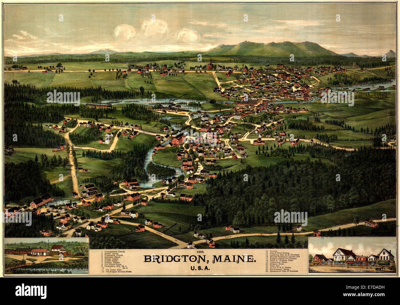Bridgton, Maine, U.S.A. 1888 Stock Photo Alamy