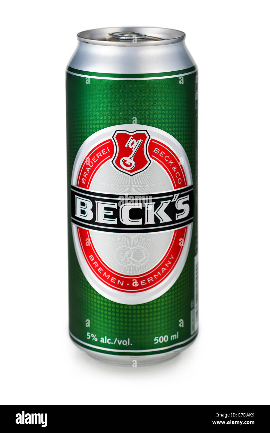 Can of Beer, Beck's German Beer Stock Photo