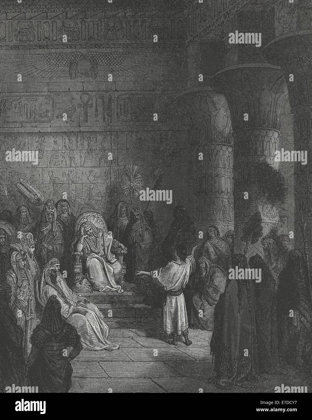 Joseph Interpreting Pharaoh's dreams - Scene from the Old Testament Stock Photo