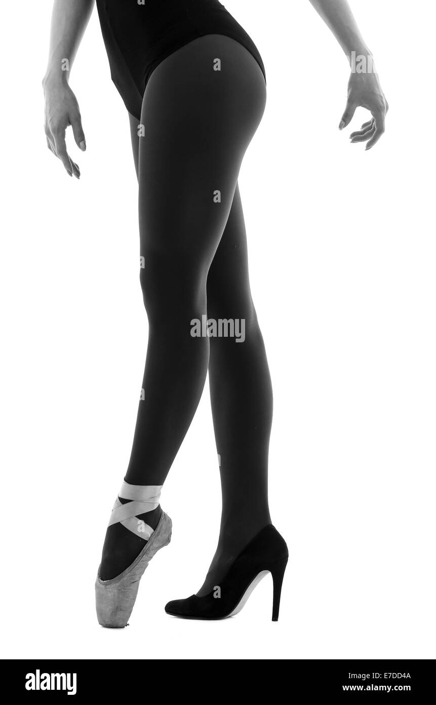 ballerina dancer wearing ballet and high heels shoes Stock Photo Alamy