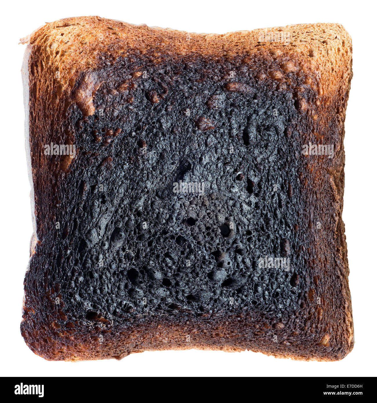 black burned toast isolated on white background Stock Photo Alamy