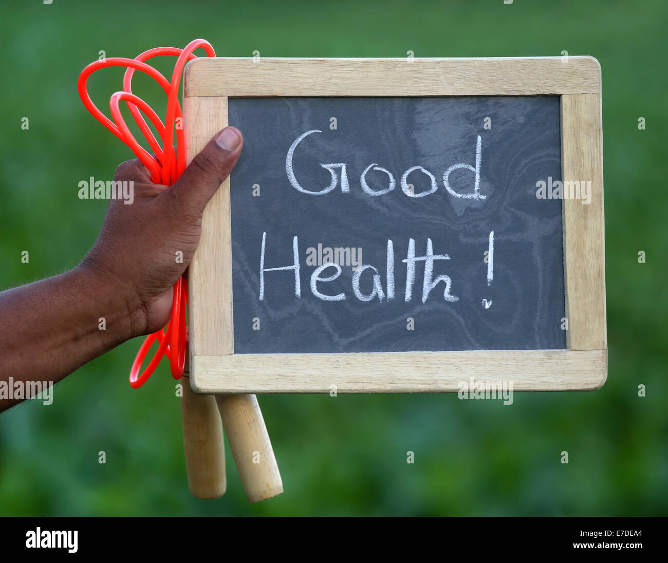 Good health with skipping with selective focus Stock Photo