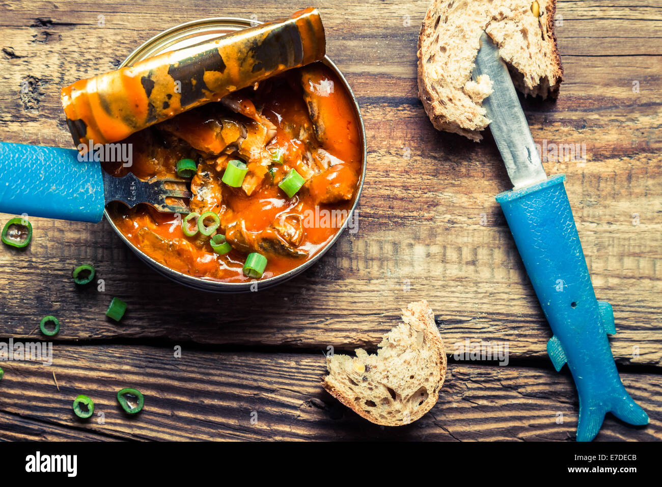 Can the fish in tomato sauce served with bread Stock Photo Alamy