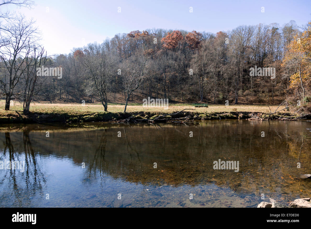 Scenic Nantahala National Forest roadside park on the Tuckasegee River