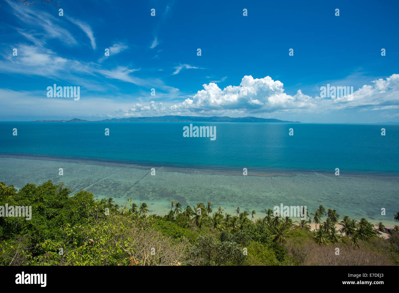 View of the emerald green sea at Koh Phangan island, Thailand Stock Photo