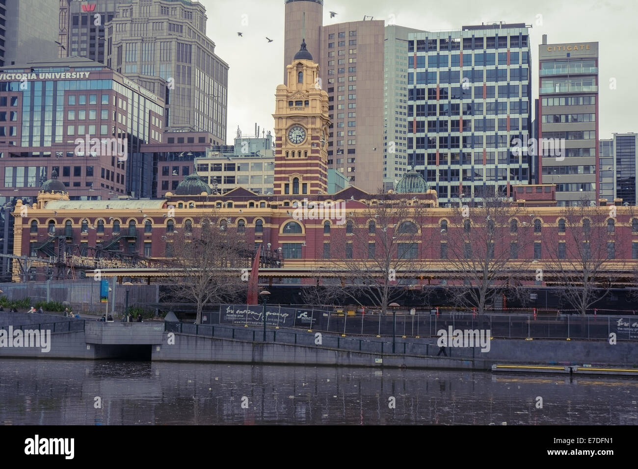 Southbank Promenade Melbourne Australia Stock Photo