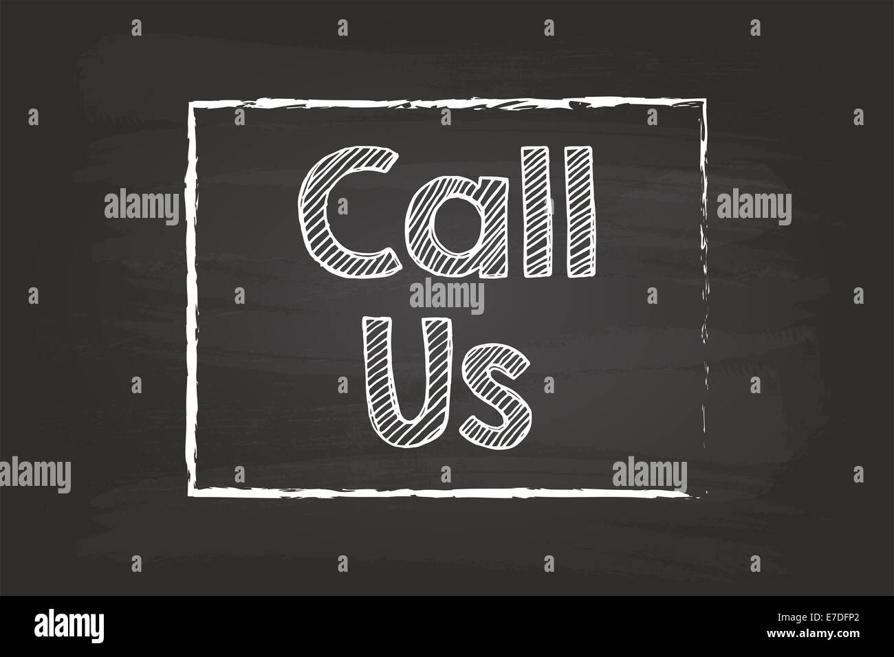Call Us Box Chalk Sign On Blackboard Stock Photo Alamy