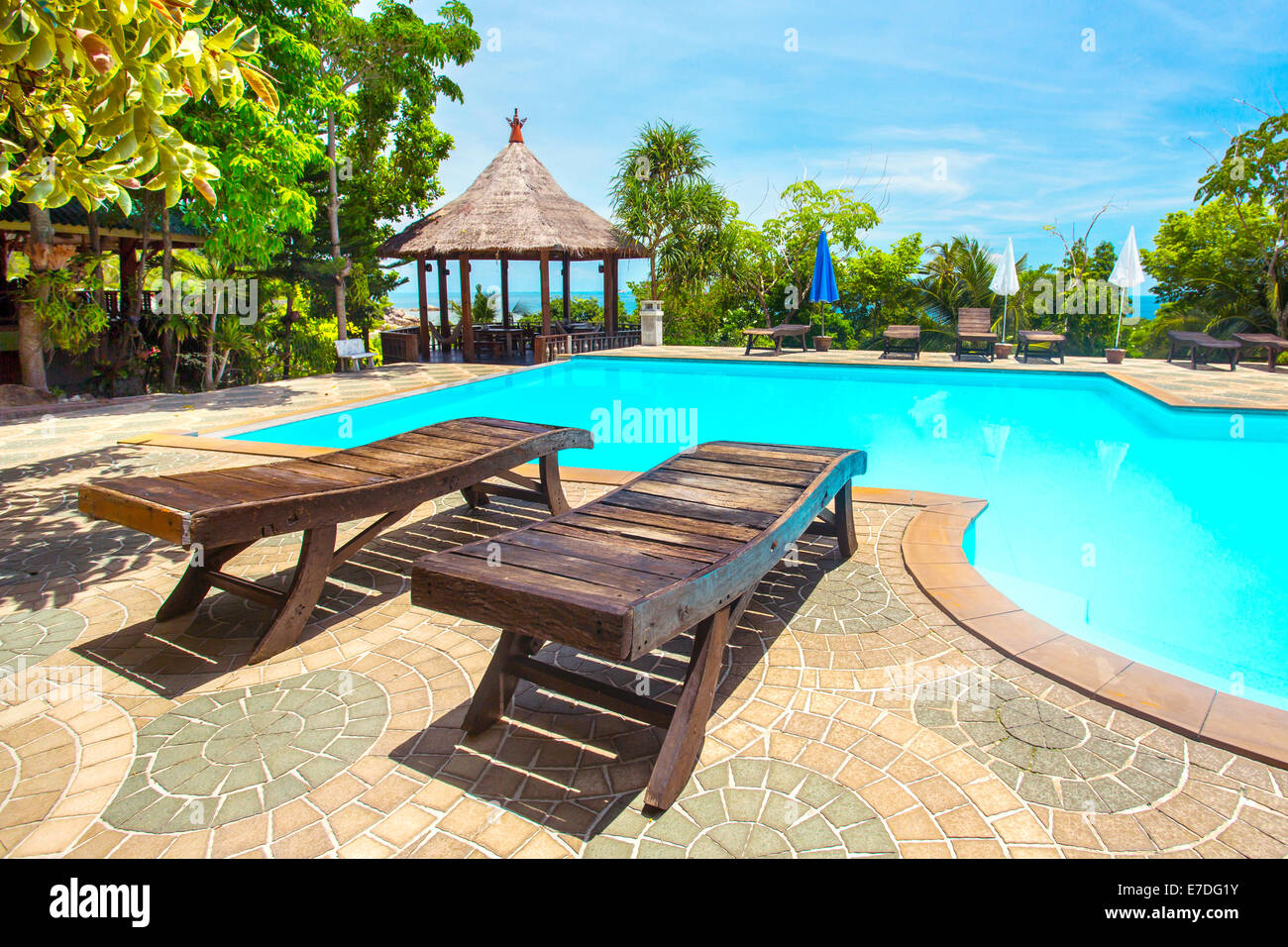 Image showcasing Swimming pool in the luxury spa resort Stock Photo - Alamy