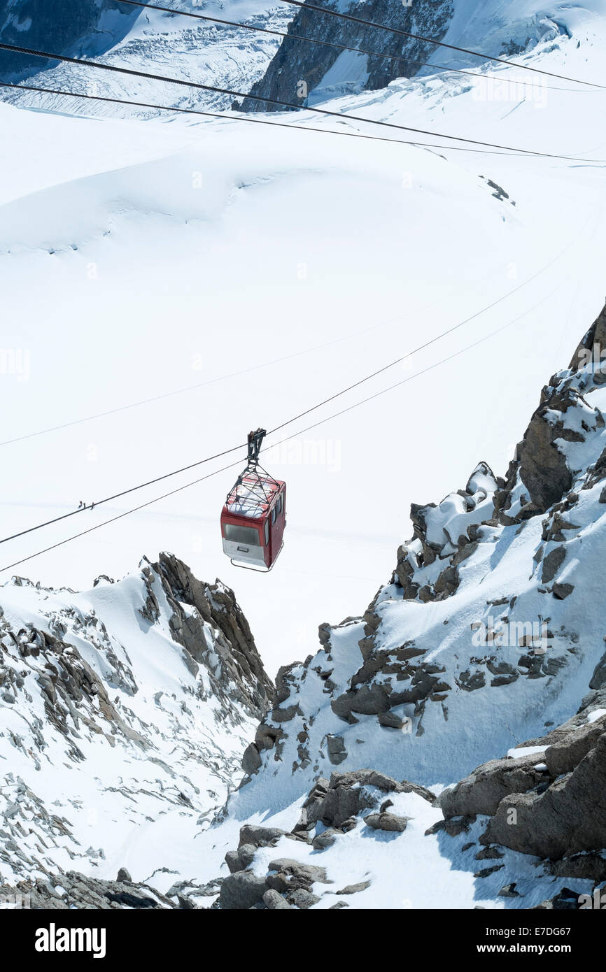 CHAMONIX, FRANCE SEPTEMBER 02 Aiguille du Midi cable car. The cable