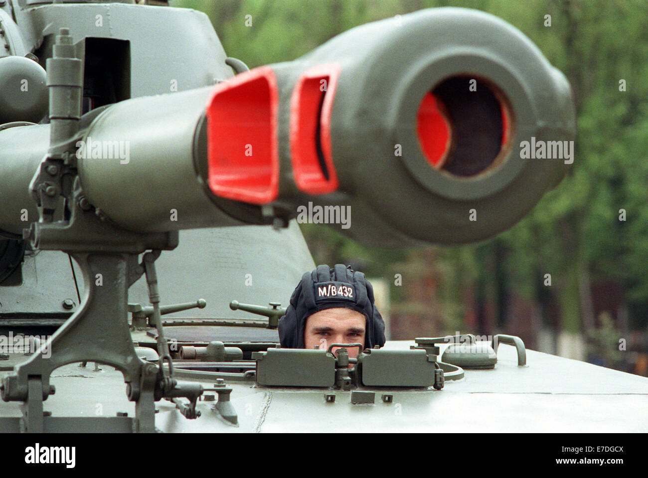 A Red Army tank driver pictured in 1991. Withdrawal of Red Army troops deployed in Germany was