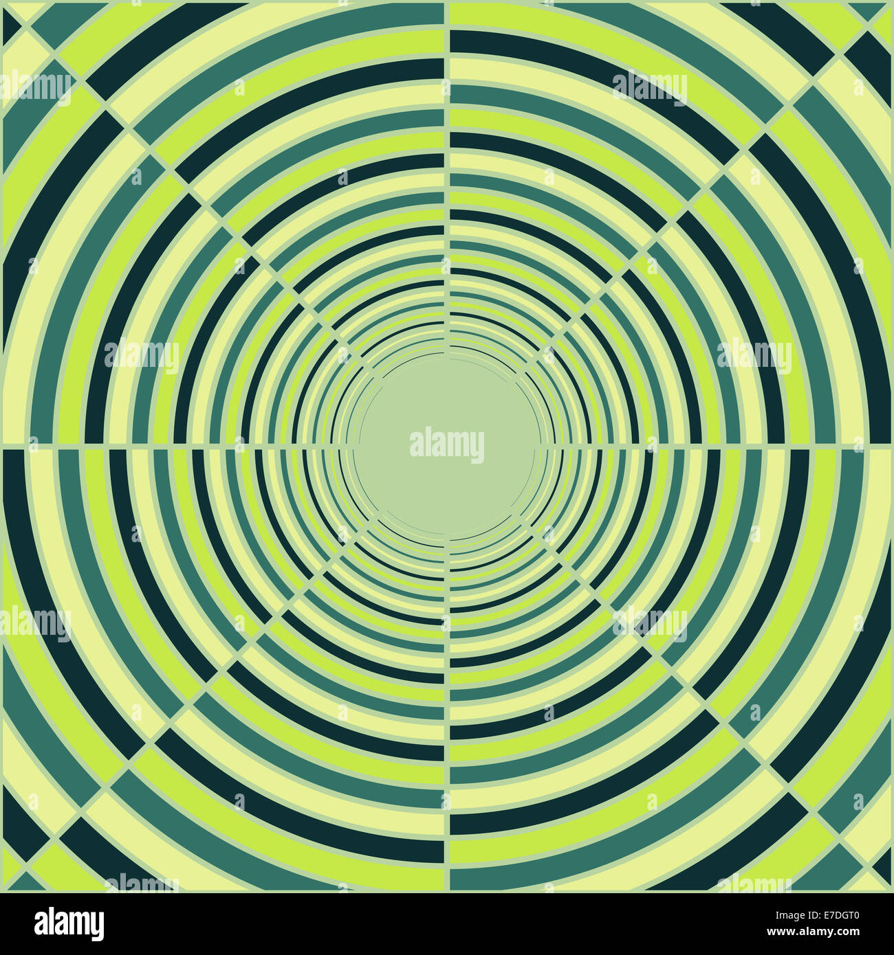 Abstract deep green tube, light at end of tunnel Stock Photo Alamy