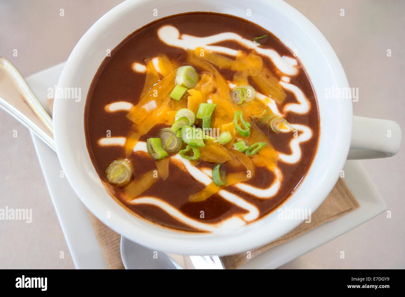Black bean soup Stock Photo