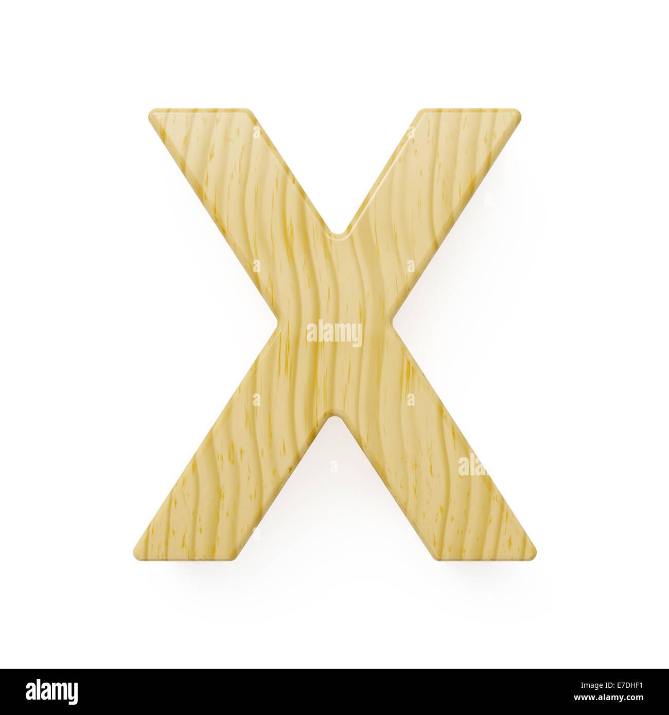 Wood alphabet letter symbol - X. Isolated on white background Stock Photo