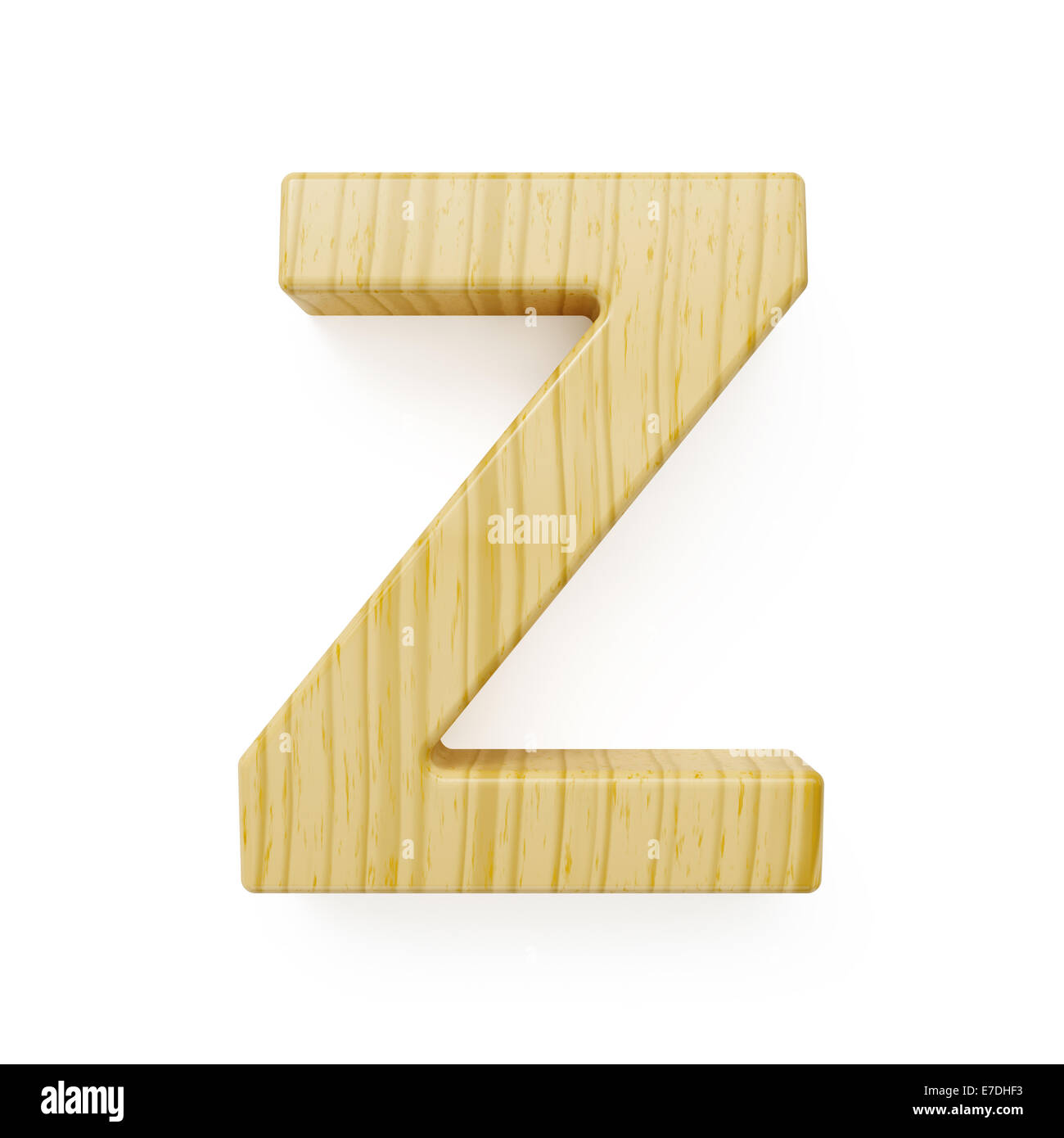 Wood alphabet letter symbol - Z. Isolated on white background Stock Photo