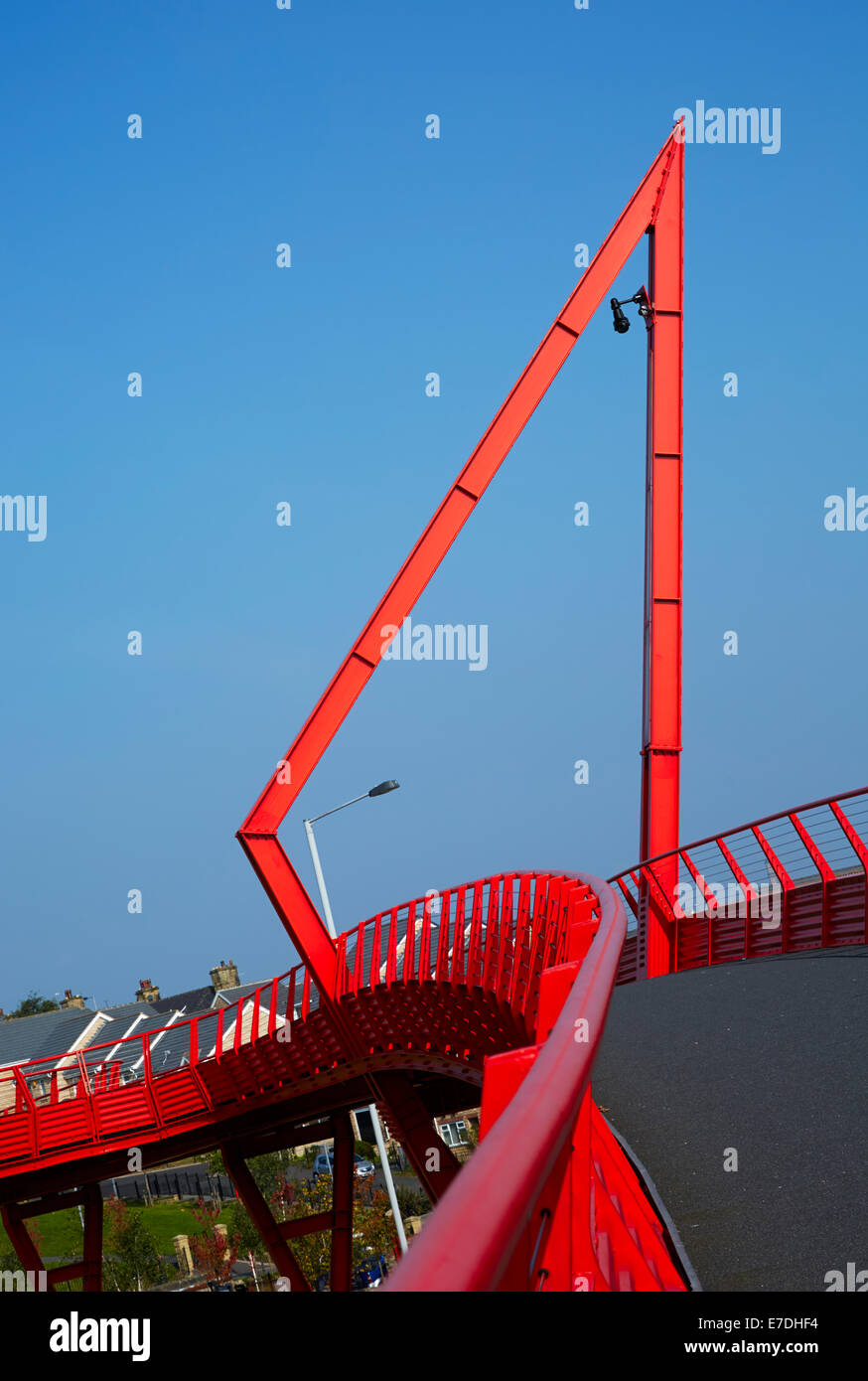 Award winning foot bridge over Manchester Road, Bradford West Yorkshire