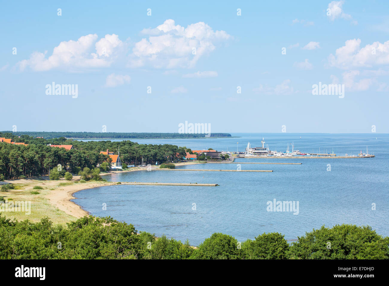 Nida port on Curonian spit, Lithuania. Stock Photo