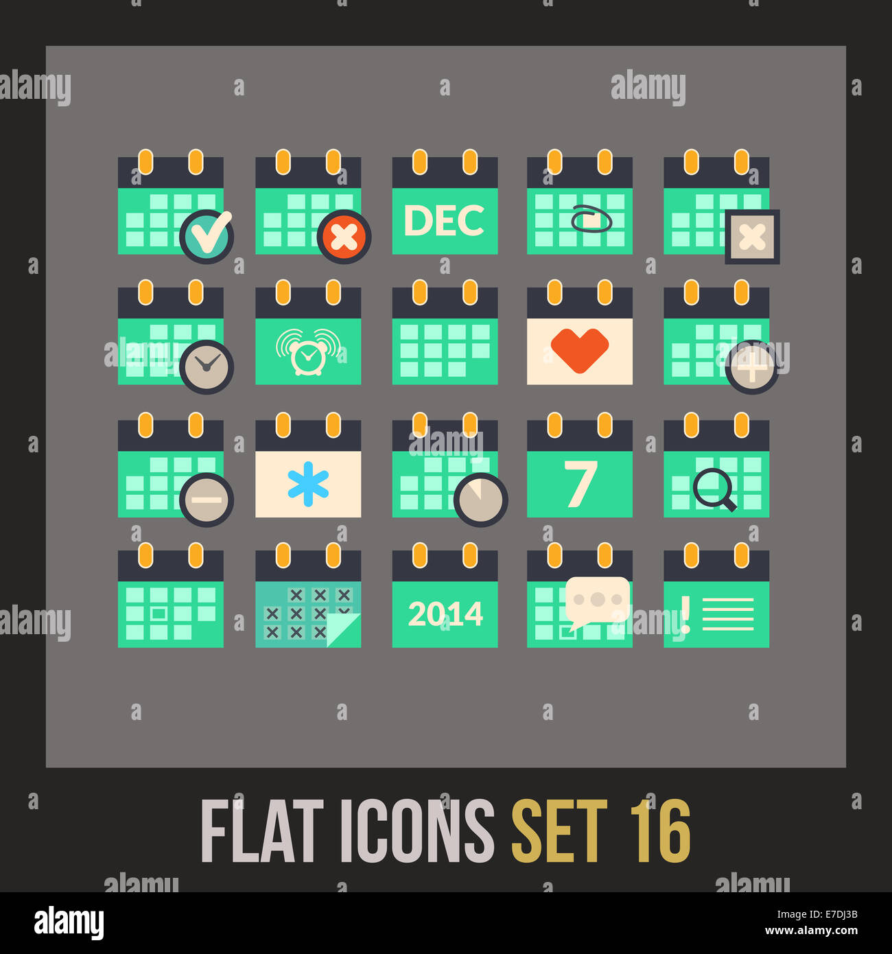 Flat icons set 16 Stock Photo - Alamy
