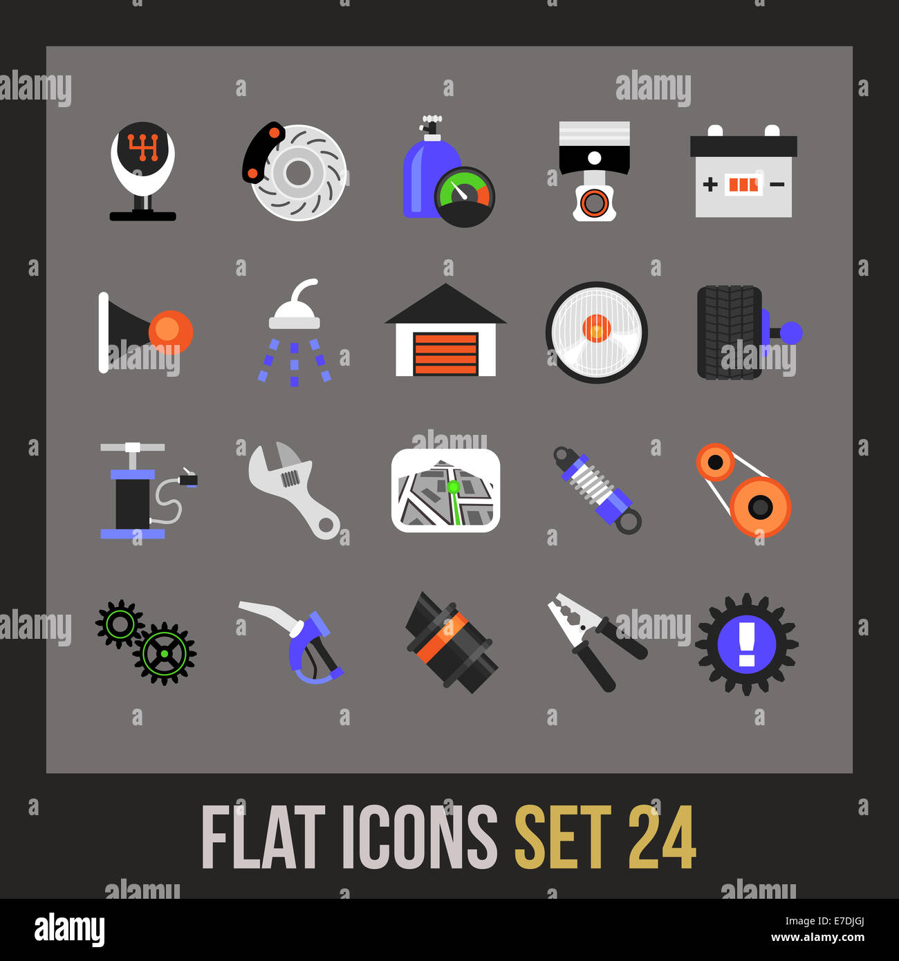 Flat icons set 24 Stock Photo - Alamy