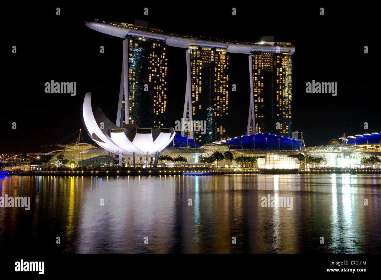 Singapore, Republic of Singapore, the Marina Bay Sands ArtScience Museum and the Stock Photo