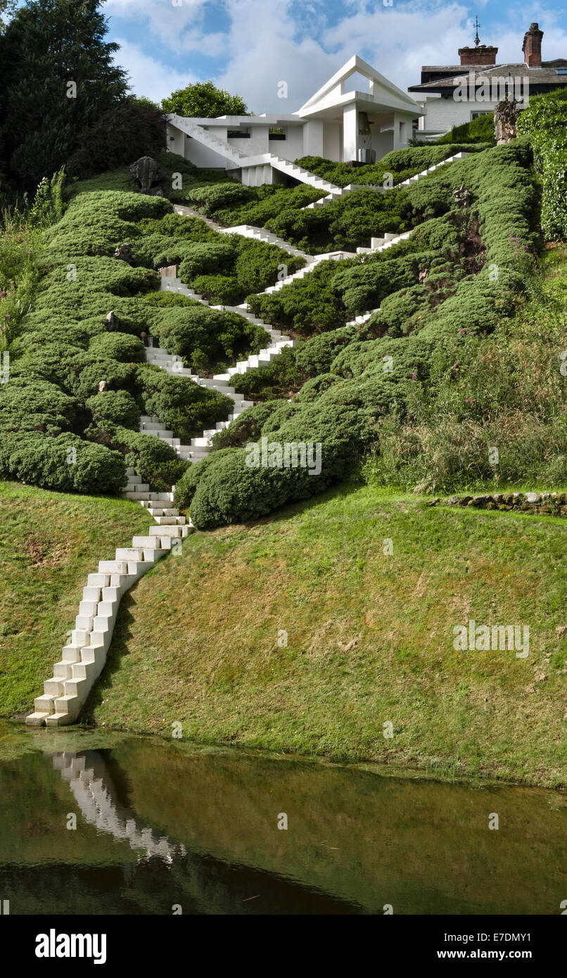 The Universe Cascade in The Garden of Cosmic Speculation, Dumfries, Scotland, UK, by Charles Jencks and Maggie Keswick Stock Photo