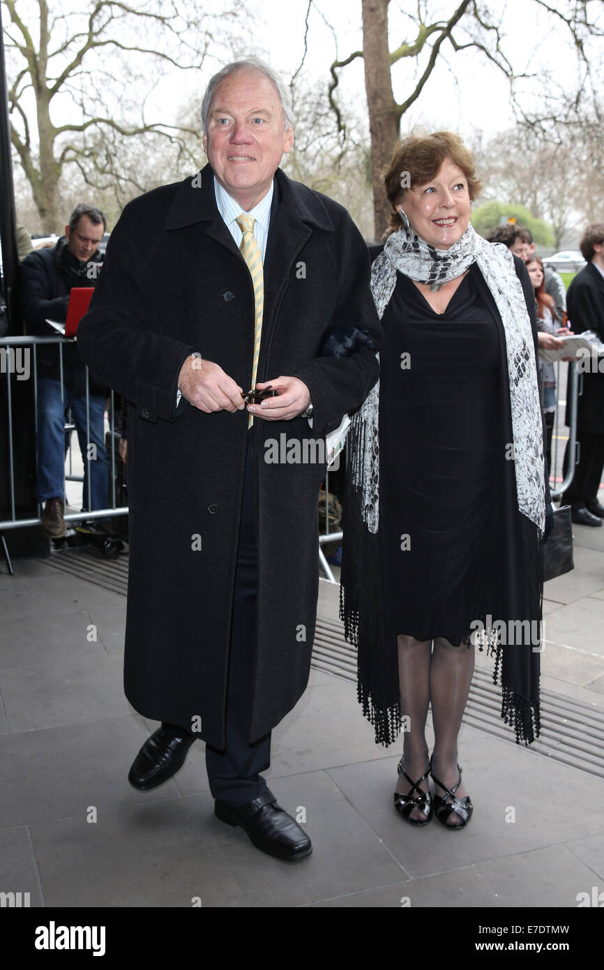 The Tric Awards 2014 held at the Grosvenor House Hotel - Arrivals  Featuring: Peter Sissons,wife Sylvia Sissons Where: London, United Kingdom When: 11 Mar 2014 Stock Photo