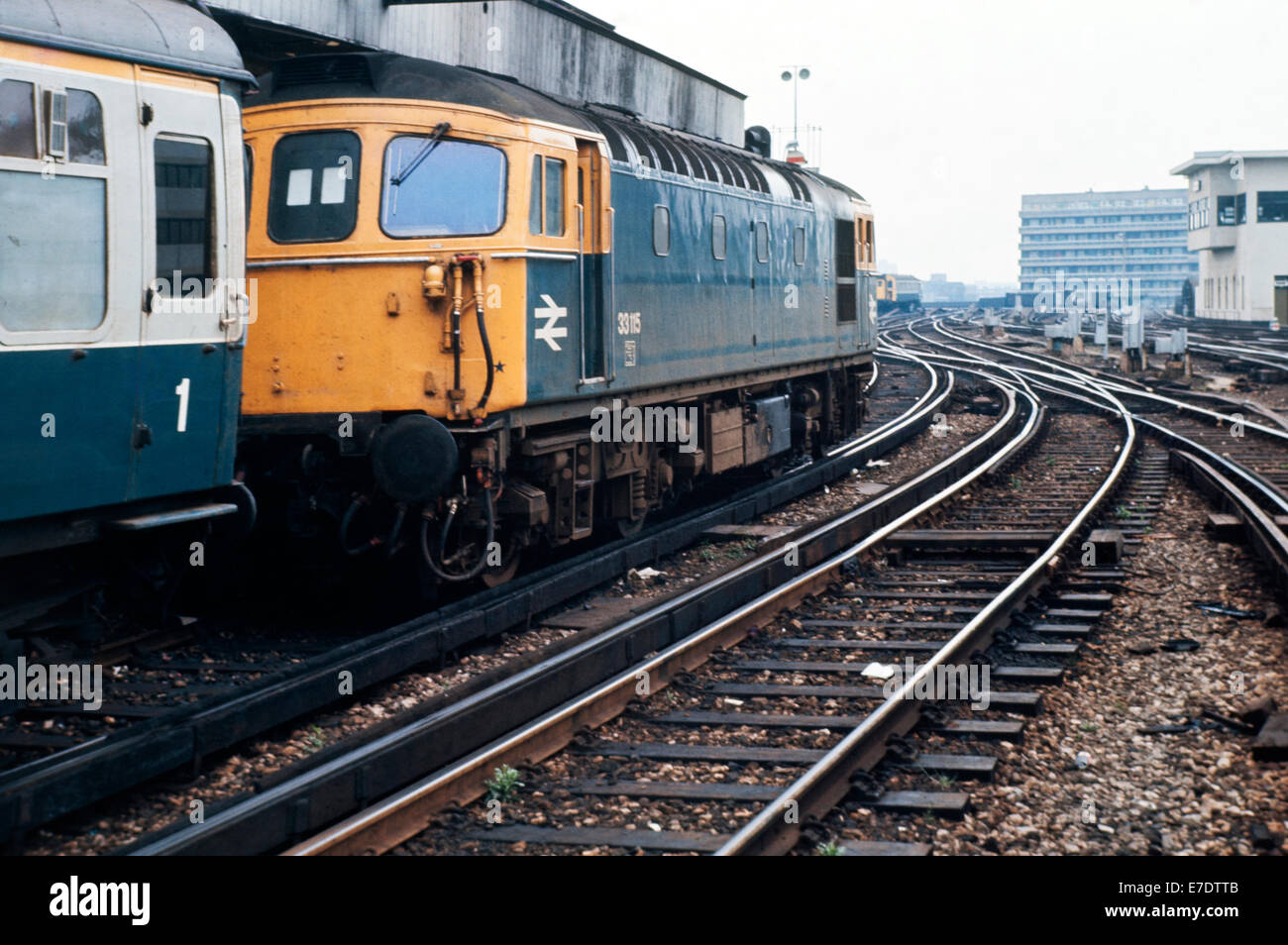 british rail locomotive number 33115 at waterloo station london england 1976 Stock Photo