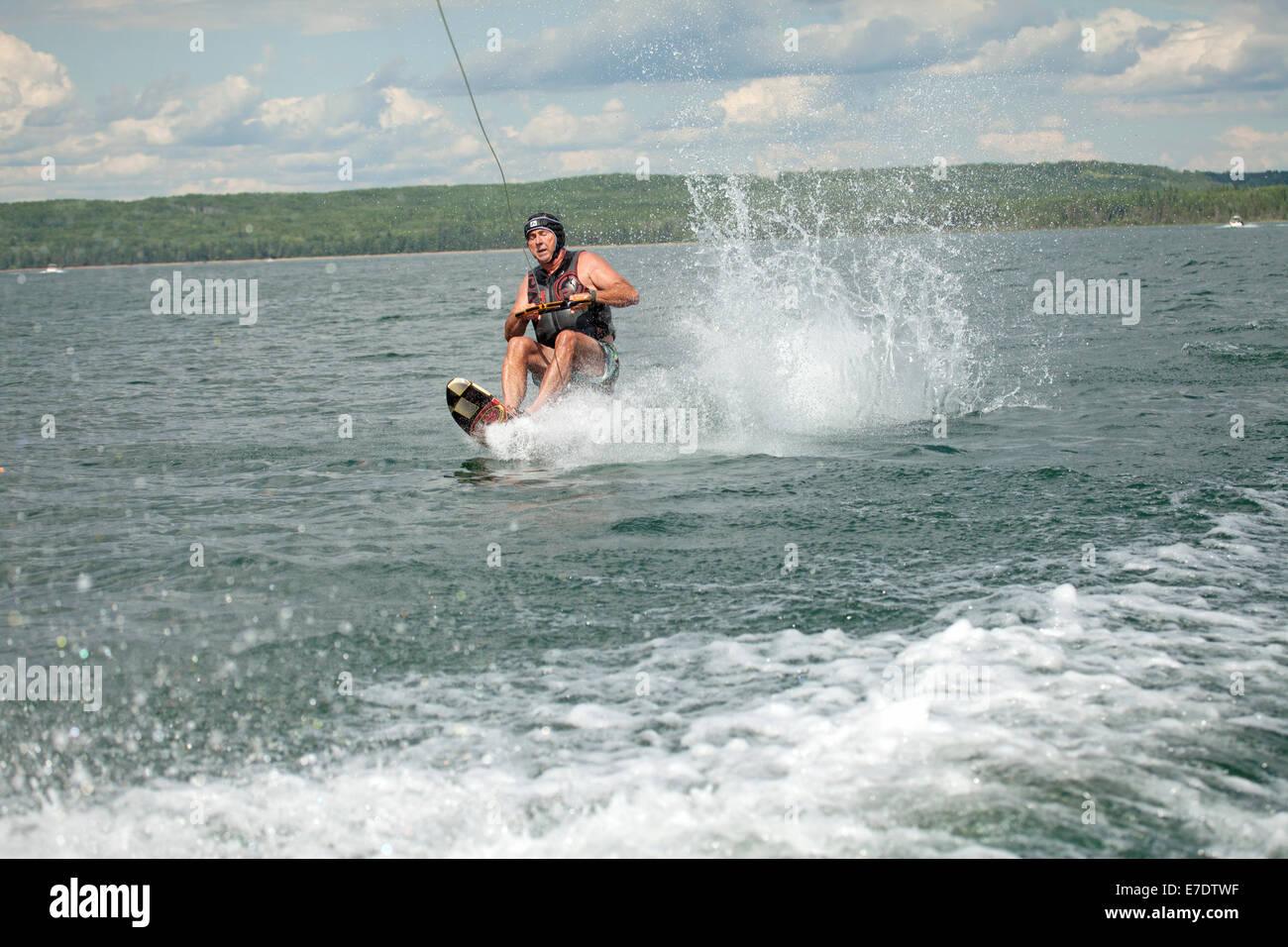 water skiing, Crane Lake, Alberta, Canada Stock Photo Alamy