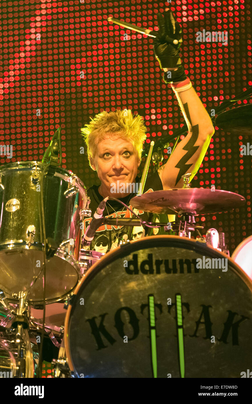 German rock band Scorpions perform live at MEO Arena  Featuring: Scorpions,James Kottak Where: Lisboa, Portugal When: 10 Mar 2014 Stock Photo