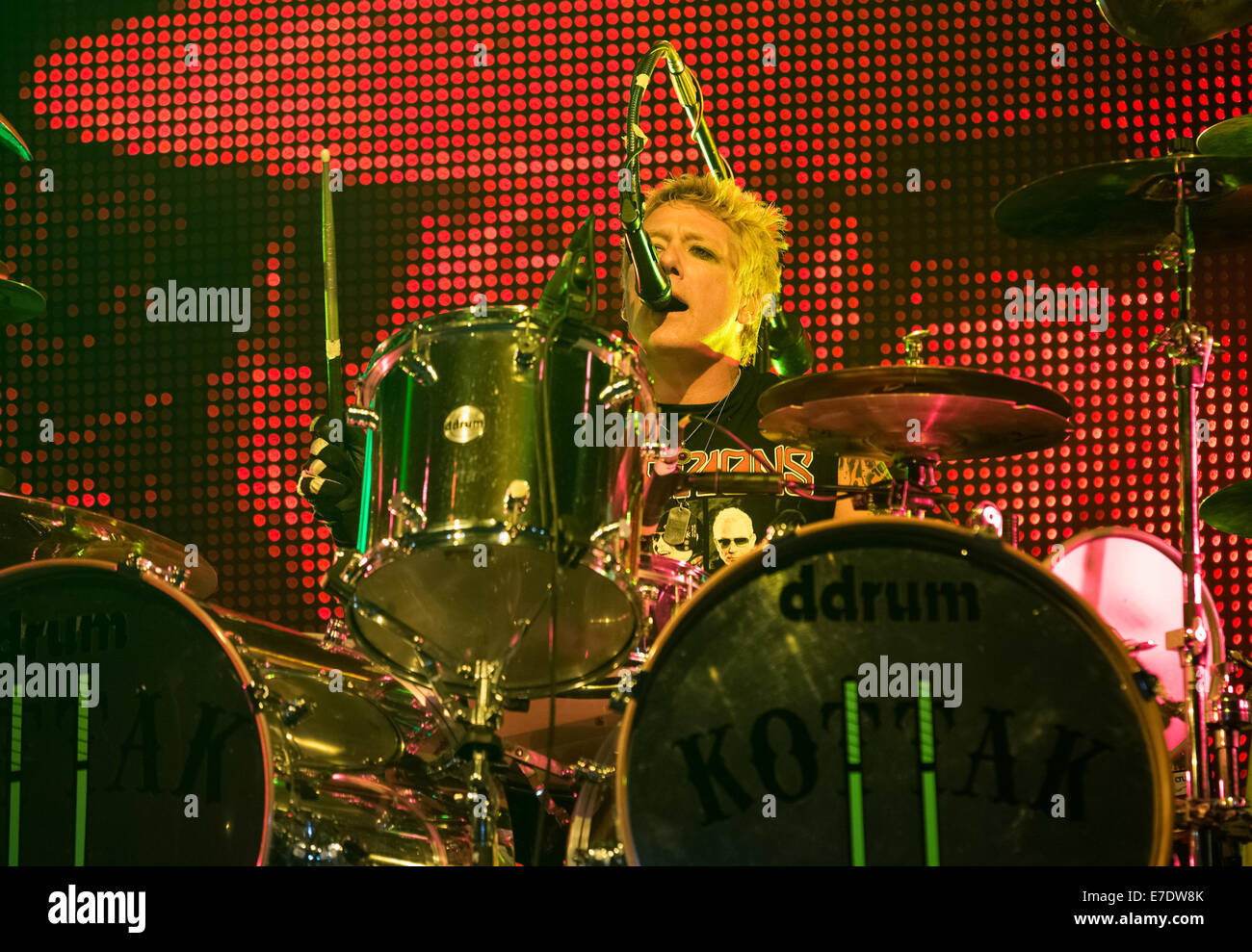 German rock band Scorpions perform live at MEO Arena  Featuring: Scorpions,James Kottak Where: Lisboa, Portugal When: 10 Mar 2014 Stock Photo